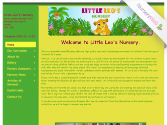 NurseryWeb - Little Leos Nursery website Design