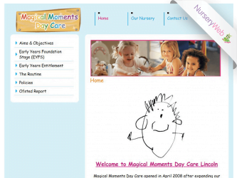 NurseryWeb - Magical Moments Day Care Website Design