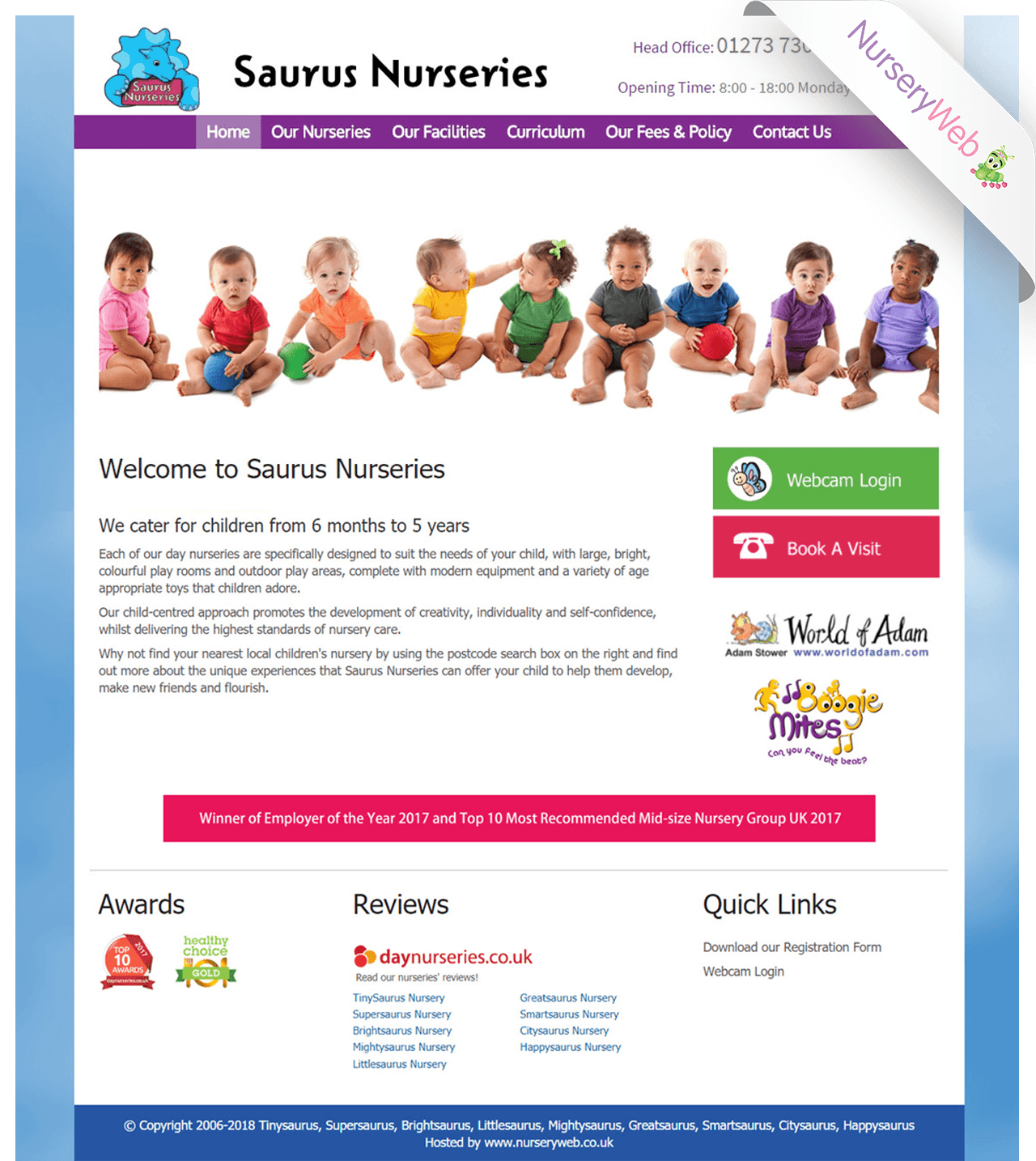 Sample Portfolio of Nurseries Website Design | NurseryWeb