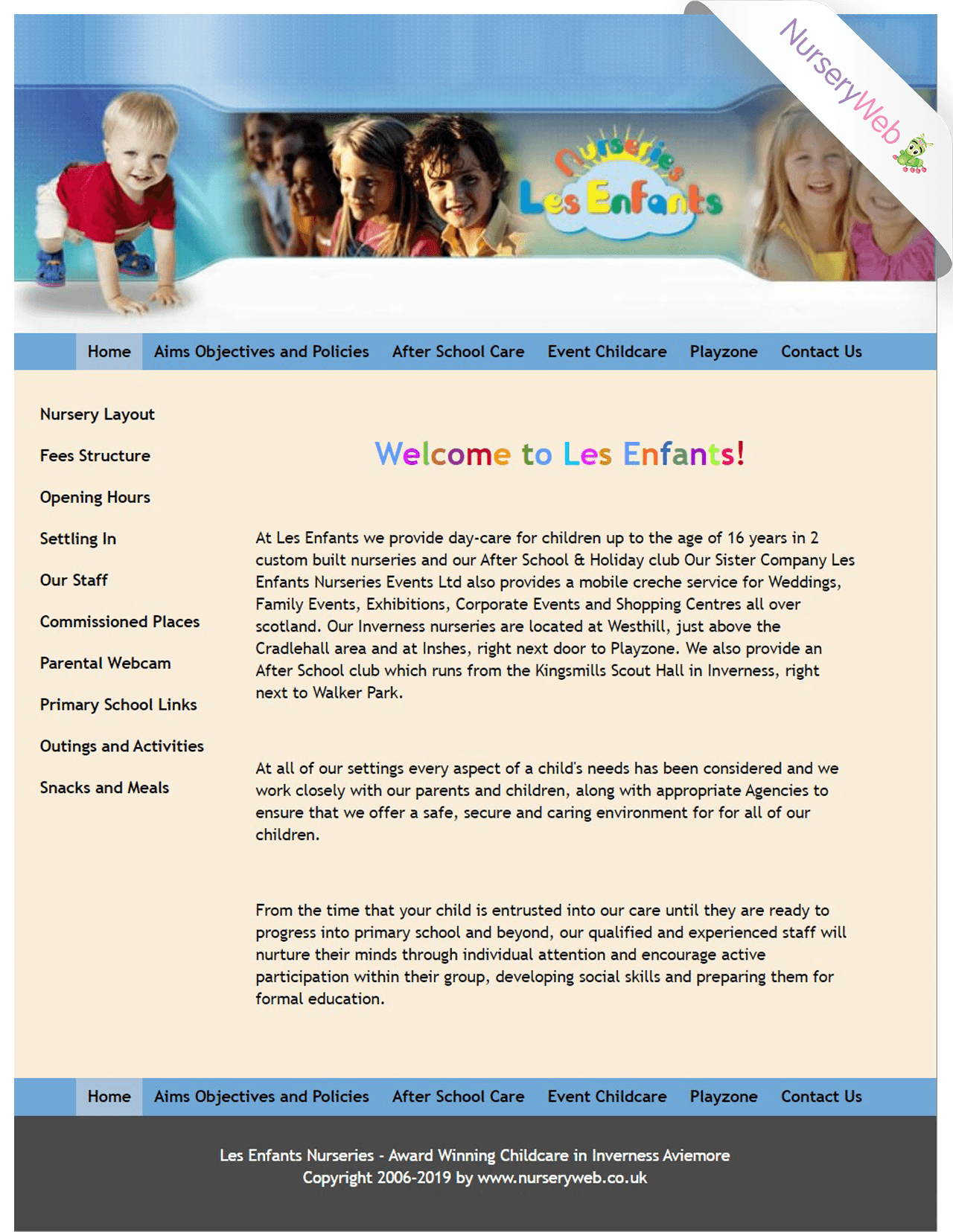 Sample Portfolio of Nurseries Website Design | NurseryWeb