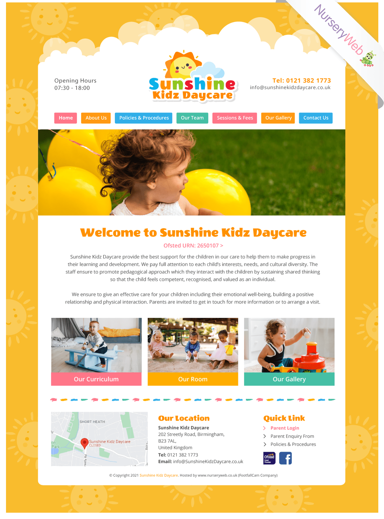 Sample Portfolio of Nurseries Website Design | NurseryWeb